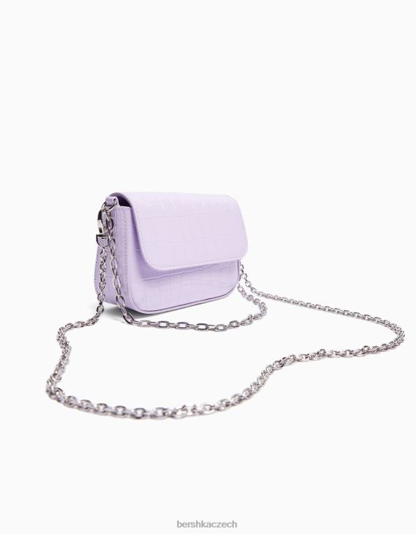 ženy Bershka řetízková kabelka s umělým patentem P88442384 Příslušenství fialový