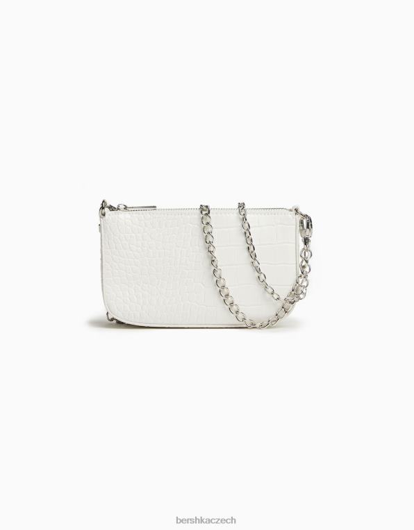 ženy Bershka falešná croc taška s detailem řetízku P88442411 Příslušenství bílý