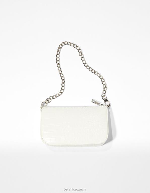 ženy Bershka falešná croc taška s detailem řetízku P88442411 Příslušenství bílý