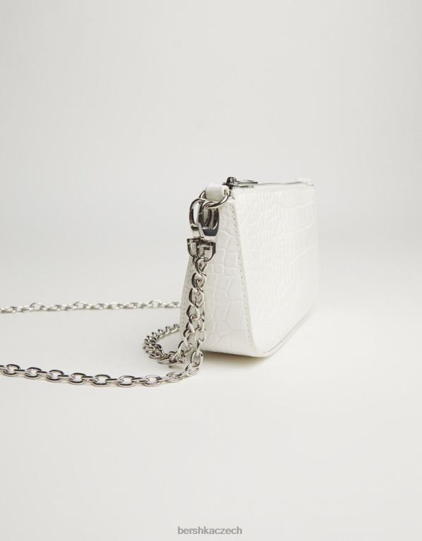 ženy Bershka falešná croc taška s detailem řetízku P88442411 Příslušenství bílý