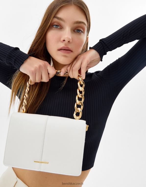 ženy Bershka harmoniková spojka s řetězem P88442402 Příslušenství bílý