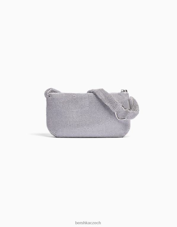 ženy Bershka kamínková taška s uchem P88441868 Příslušenství stříbrný