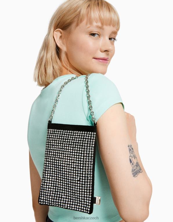 ženy Bershka posetá taška na mobil s řetízkem P88441862 Příslušenství Černá