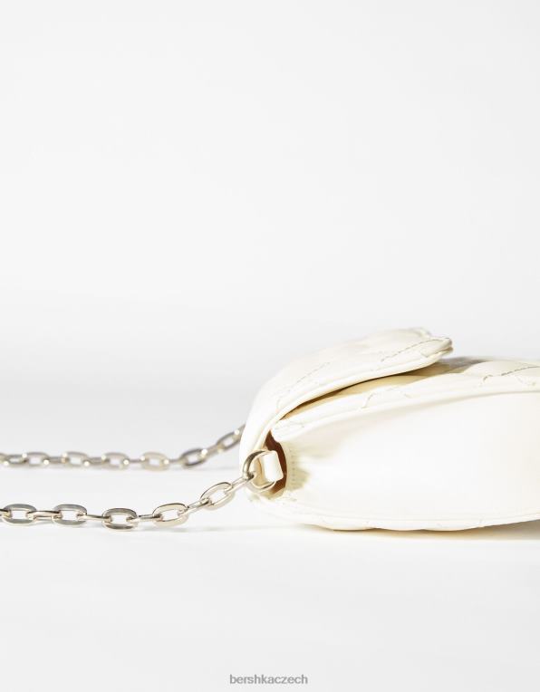 ženy Bershka prošívaná kabelka s řetízkovým uchem P88442362 Příslušenství bílý