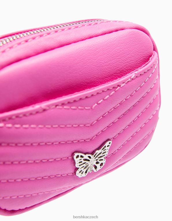 ženy Bershka prošívaná peněženka s detailem P88442358 Příslušenství růžový