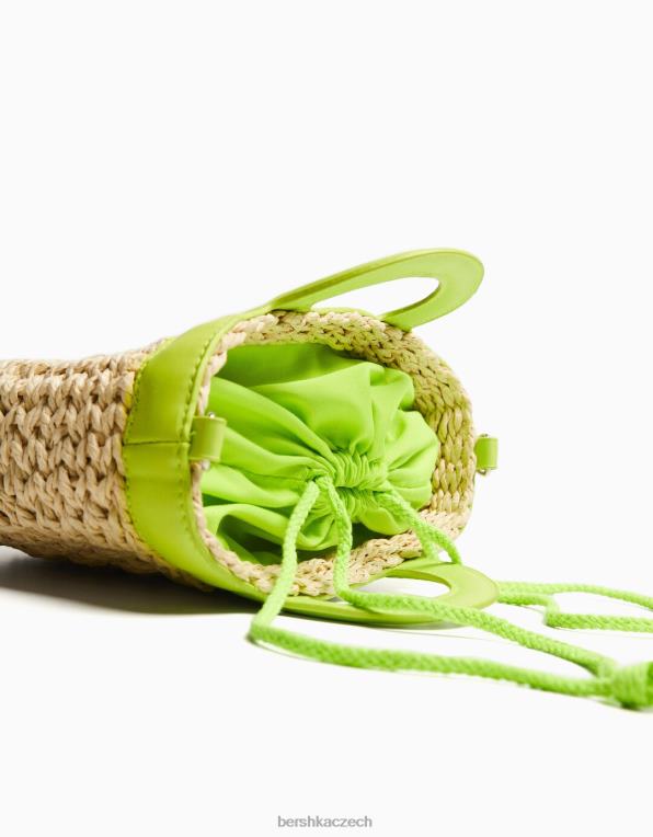 ženy Bershka taška z rafie s barevným uchem P88441935 Příslušenství Limetka