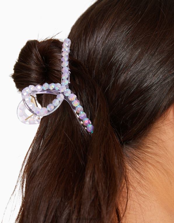 ženy Bershka průhledná spona do vlasů P88442568 Příslušenství fialový