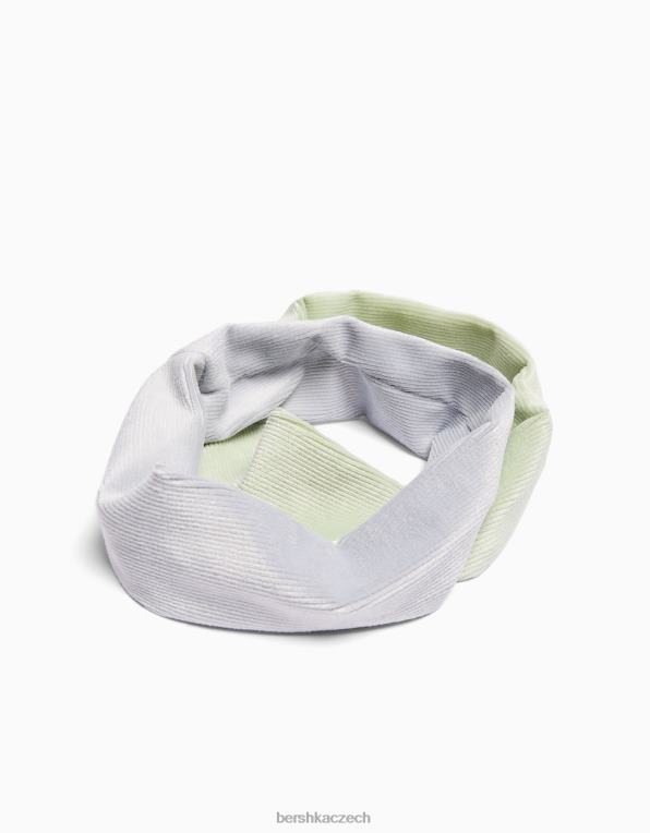 ženy Bershka sada 2 žebrovaných elastických čelenek P88442580 Příslušenství světle modrá
