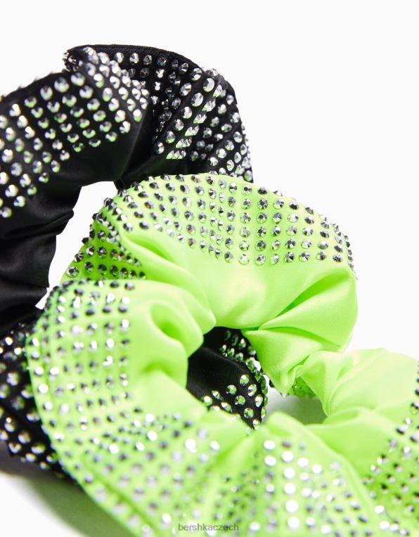ženy Bershka sada 2 lesklých scrunchies P88442577 Příslušenství Černá