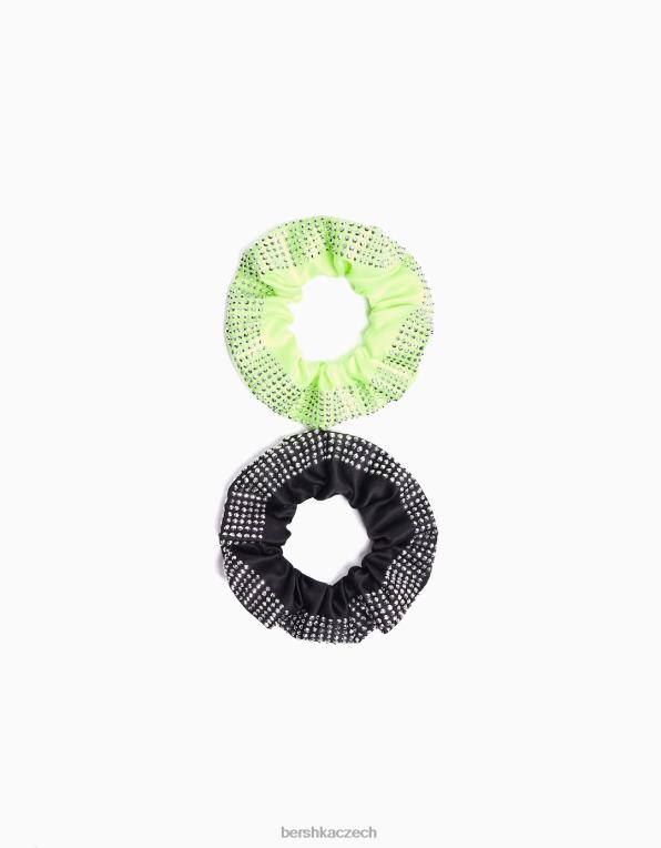 ženy Bershka sada 2 lesklých scrunchies P88442577 Příslušenství Černá
