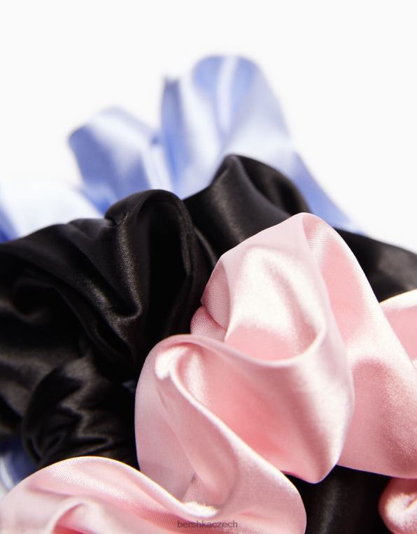 ženy Bershka sada 3 ks saténových mašliček P88442578 Příslušenství růžový