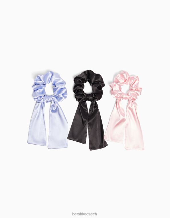 ženy Bershka sada 3 ks saténových mašliček P88442578 Příslušenství růžový