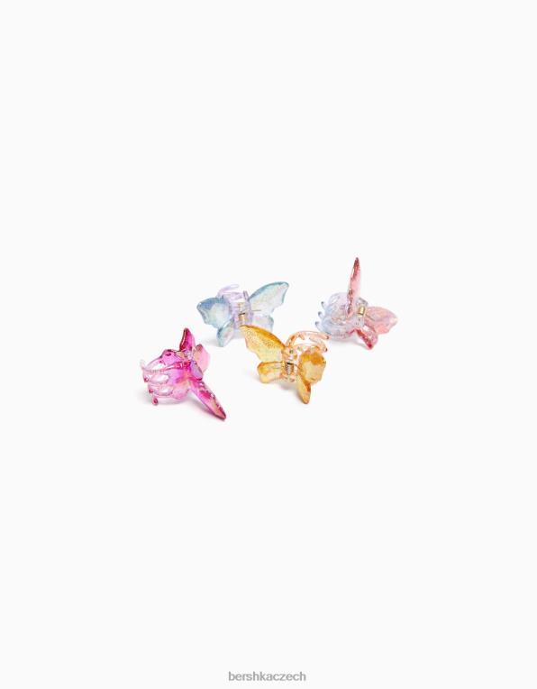 ženy Bershka sada 4 barevných motýlkových spon do vlasů P88442573 Příslušenství fialový