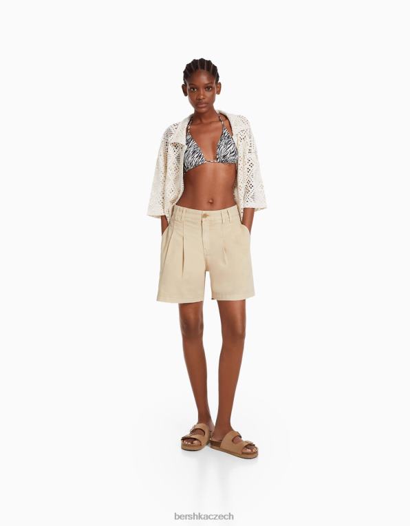 ženy Bershka horní díl bikin s potiskem zebry P88441885 oblečení krém