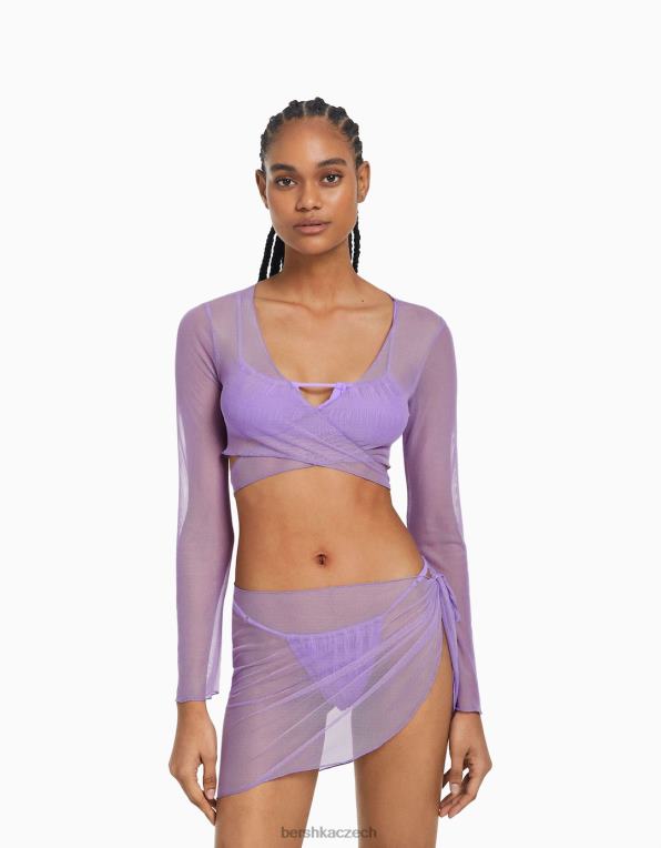 ženy Bershka monochromatický top a sarong pack P88441817 oblečení fialový