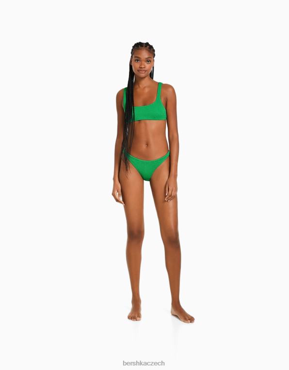 ženy Bershka strukturovaný top bikin P88441787 oblečení zelená