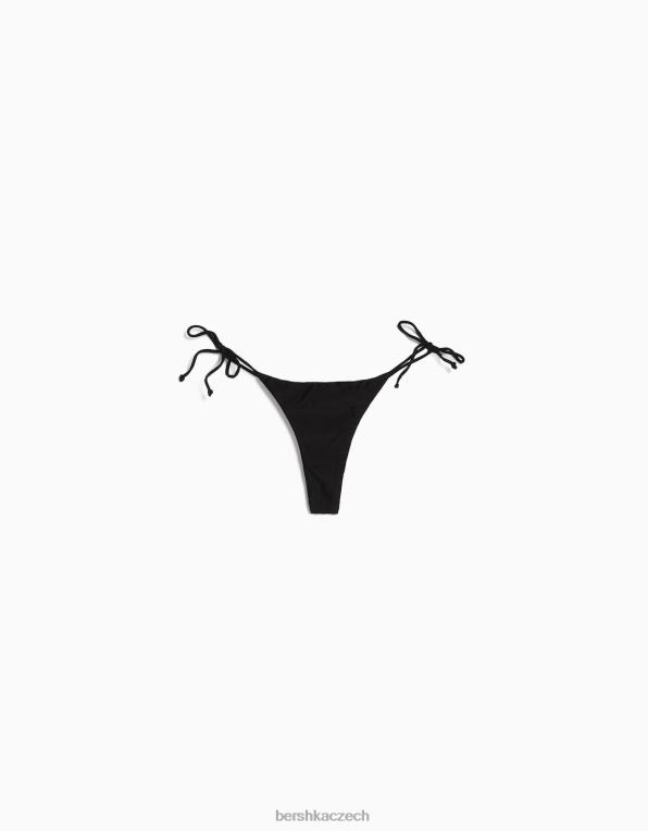 ženy Bershka třpytivé spodní díly bikin s bočními pásky P88441781 oblečení Černá