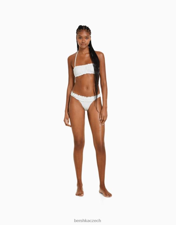 ženy Bershka top bikin se švýcarskou výšivkou P88441792 oblečení bílý