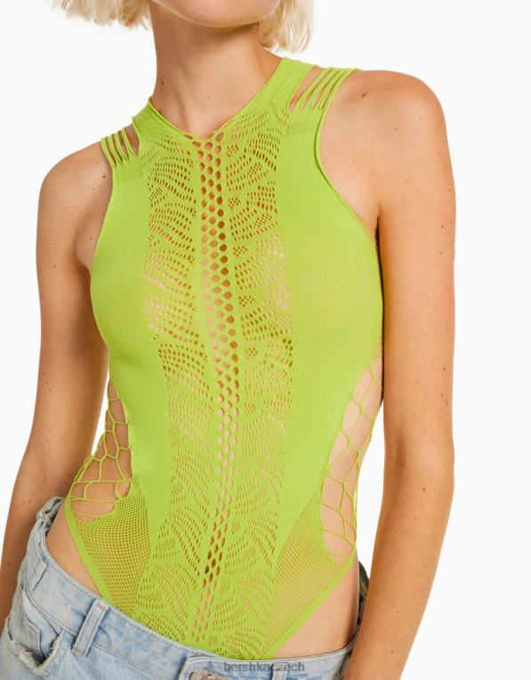 ženy Bershka bezešvé body P88441877 oblečení Limetka