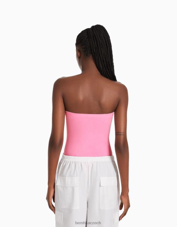 ženy Bershka bezešvé body přes rameno P8844871 oblečení růžový