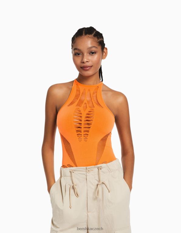 ženy Bershka bezešvé vykrojené body P8844828 oblečení oranžový