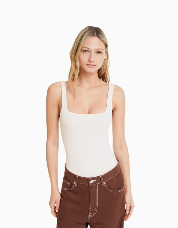 ženy Bershka jednobarevné páskové body P8844697 oblečení bílý