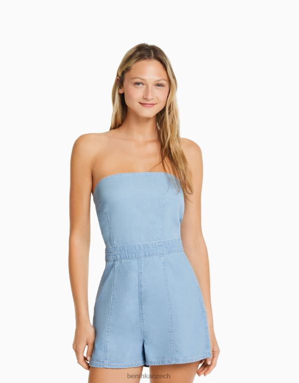 ženy Bershka džínový overal P8844123 oblečení světle modrá