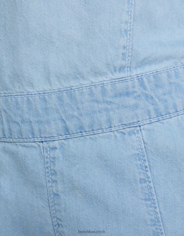 ženy Bershka džínový overal P8844123 oblečení světle modrá