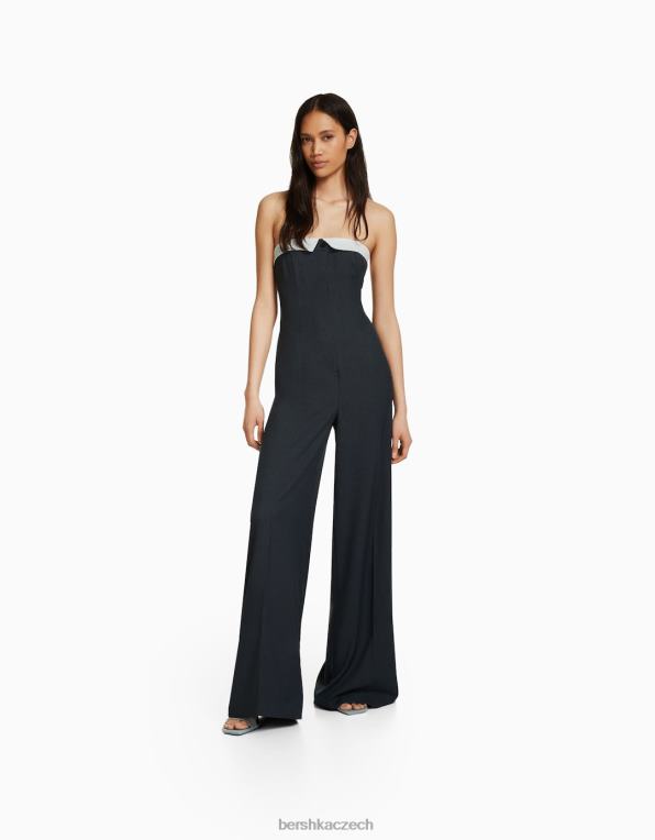 ženy Bershka kombinéza ušitá na míru P884425 oblečení tmavošedý