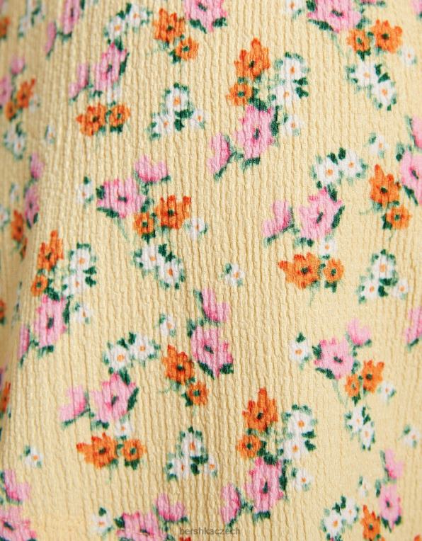 ženy Bershka overal s květinovým potiskem s ramínky P8844275 oblečení žlutá