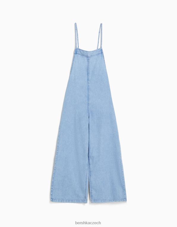 ženy Bershka páskový džínový overal P884484 oblečení světle modrá