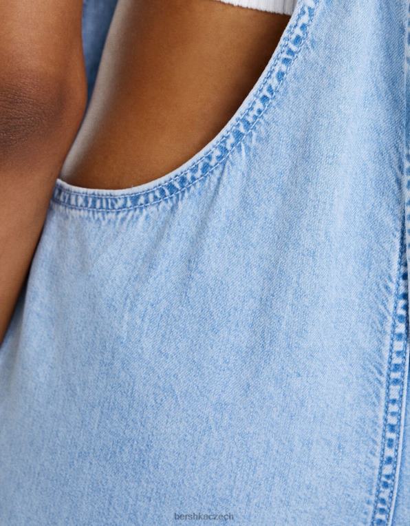 ženy Bershka páskový džínový overal P884484 oblečení světle modrá