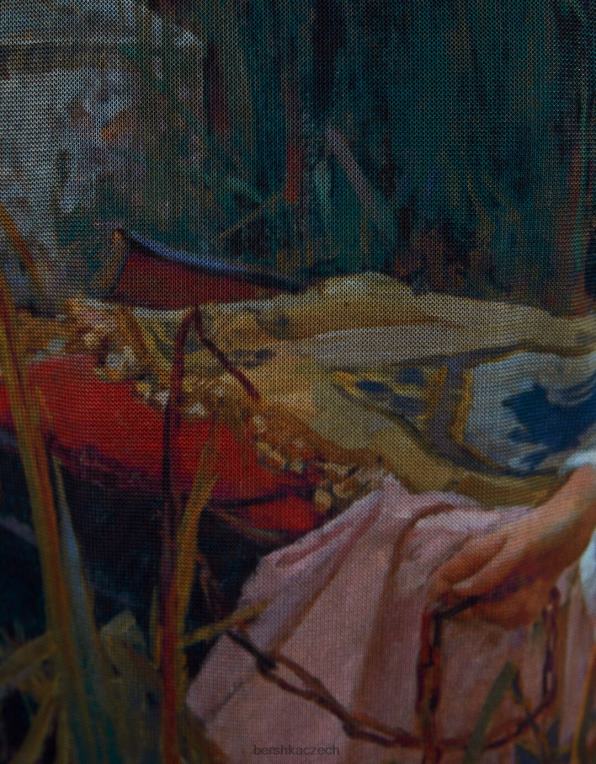 ženy Bershka art series sada tylových triček a sukní P88442051 oblečení Černá