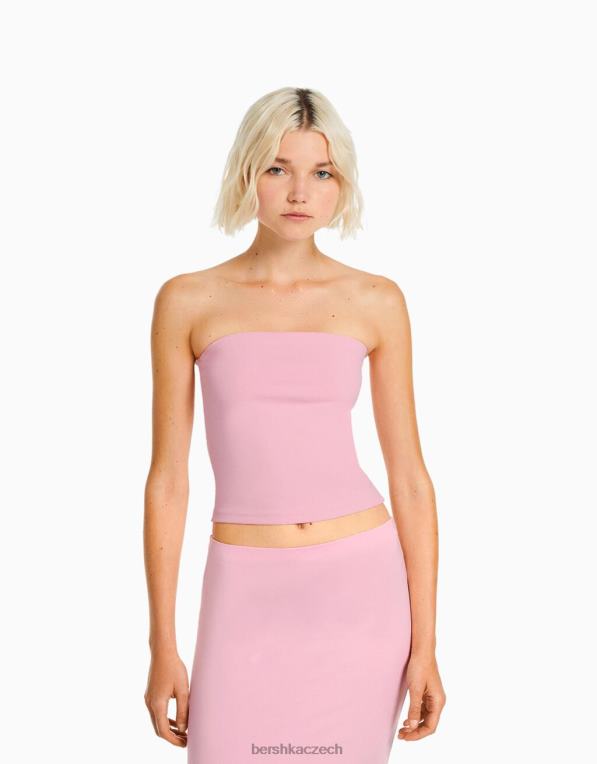 ženy Bershka bandeau top P88442028 oblečení růžový