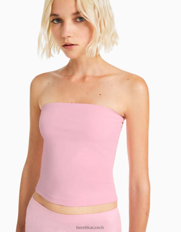 ženy Bershka bandeau top P88442028 oblečení růžový