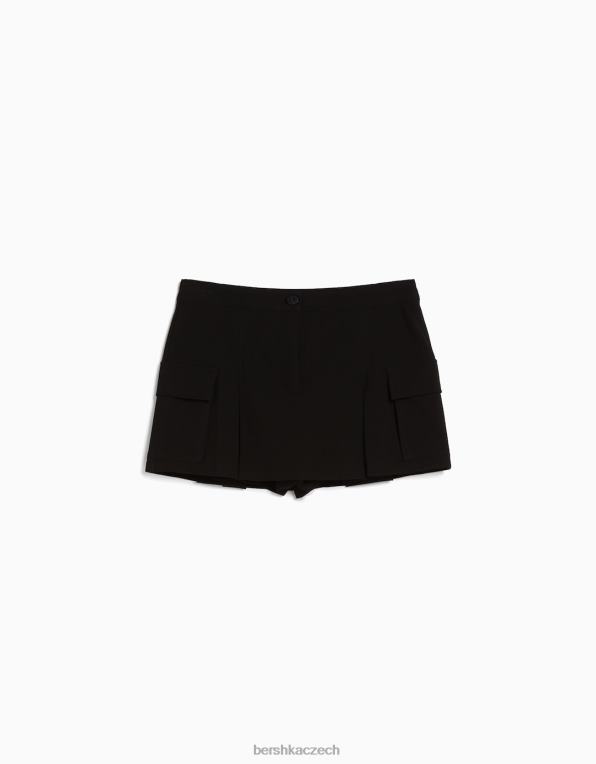 ženy Bershka cargo skort na míru s kapsami P88442011 oblečení Černá