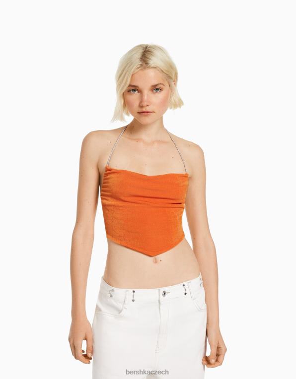 ženy Bershka zavazovací šátek s kamínky P88442033 oblečení korál