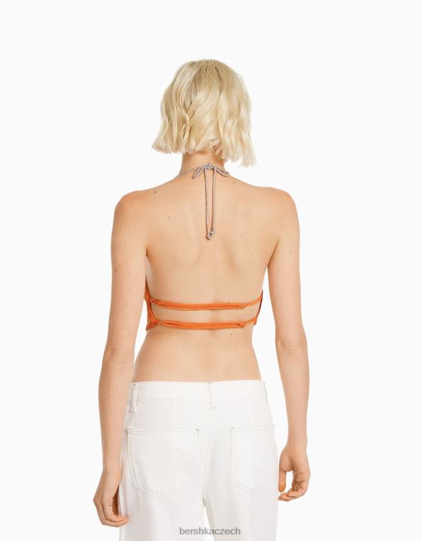 ženy Bershka zavazovací šátek s kamínky P88442033 oblečení korál