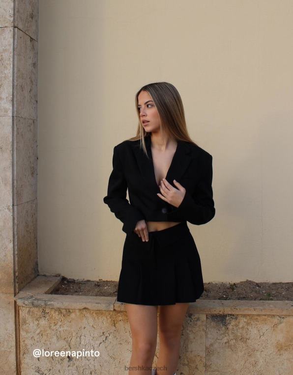 ženy Bershka zkrácený sako a sukně na míru P88442012 oblečení Černá