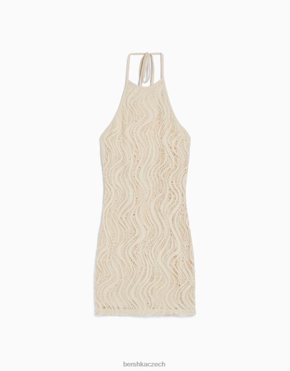 ženy Bershka háčkované minišaty s ohlávkou P88441931 oblečení béžový