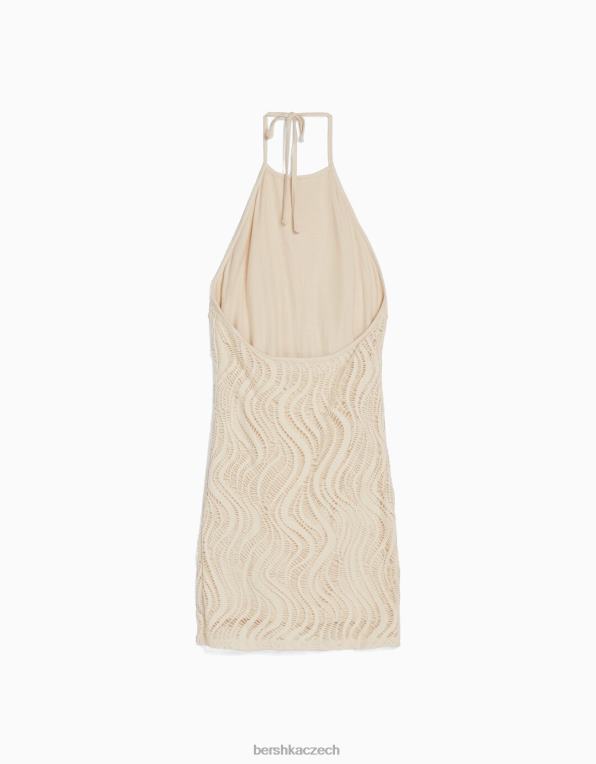 ženy Bershka háčkované minišaty s ohlávkou P8844202 oblečení béžový