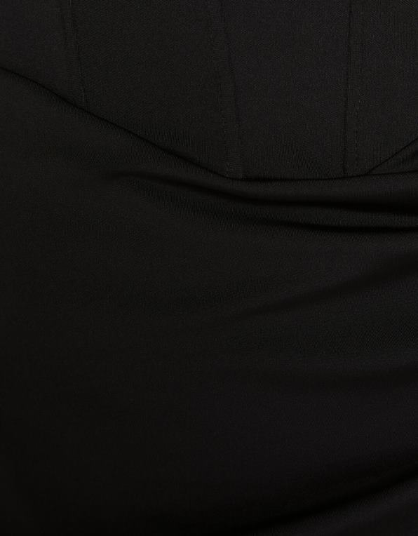 ženy Bershka korzetové minišaty s překříženým lemem P8844125 oblečení Černá