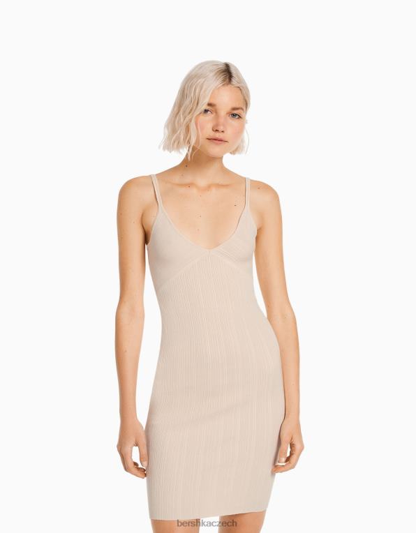 ženy Bershka minišaty na ramínka P8844164 oblečení růžový