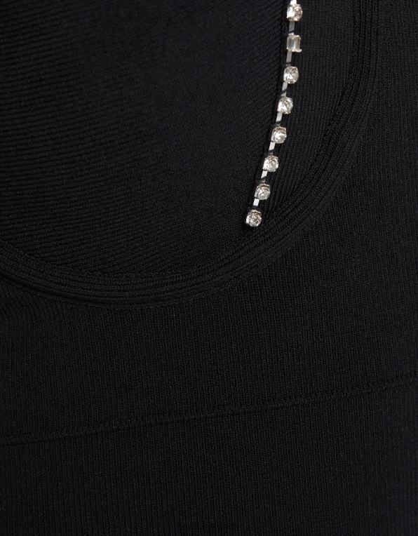 ženy Bershka mini šaty na ramínka s kamínky P8844129 oblečení Černá