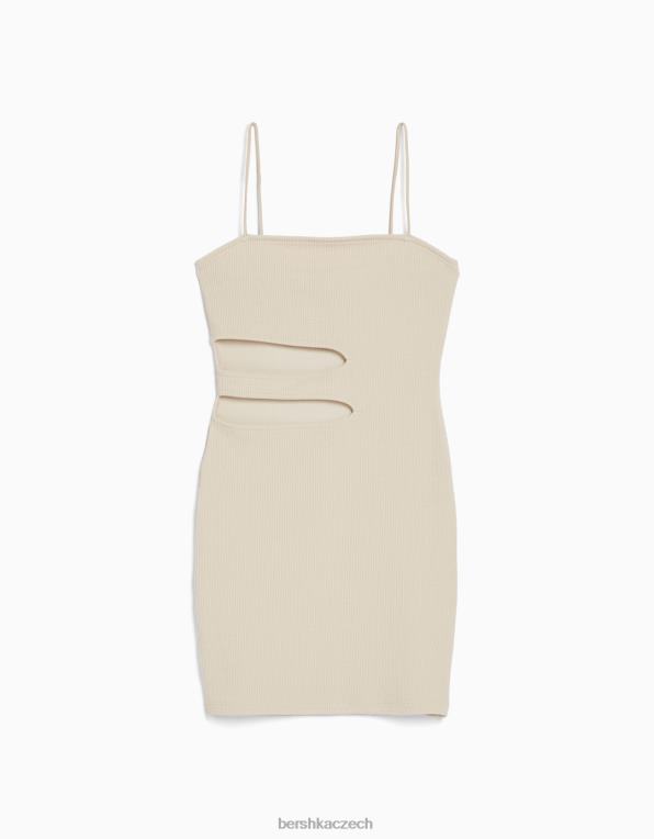 ženy Bershka minišaty na ramínka s vykrojeným detailem P8844229 oblečení velbloud
