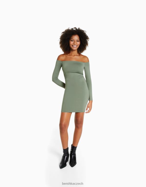 ženy Bershka mini šaty s dlouhým rukávem P884491 oblečení khaki