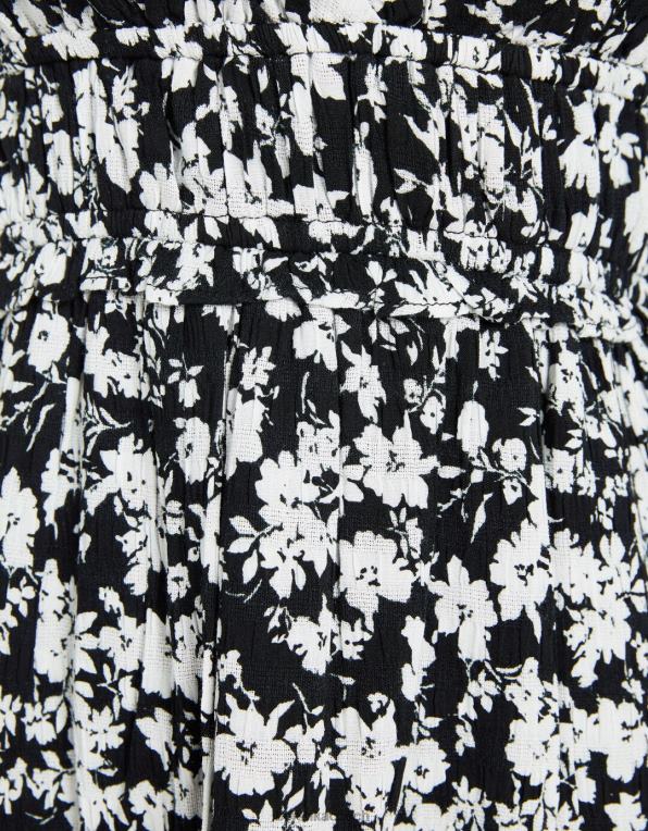 ženy Bershka mini šaty s nařasenými ramínky P88444089 oblečení bílý černý