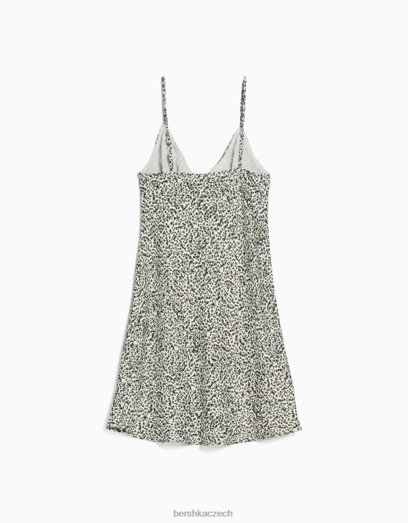 ženy Bershka páskové splývavé saténové minišaty s nabíráním P884469 oblečení vícebarevný