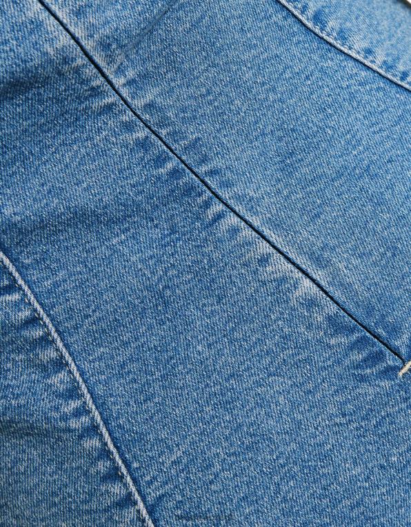 ženy Bershka relax fit džínové minišaty na rameno P88441947 oblečení světle modrá