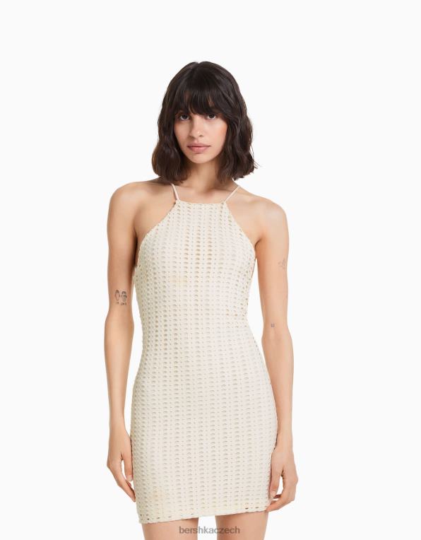 ženy Bershka rustikální minišaty s halterneck P8844173 oblečení krém